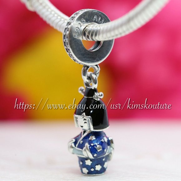 Pandora Sterling Silver Charm Japanese Doll in Blue Kimono 798595C01 - Picture 3 of 5